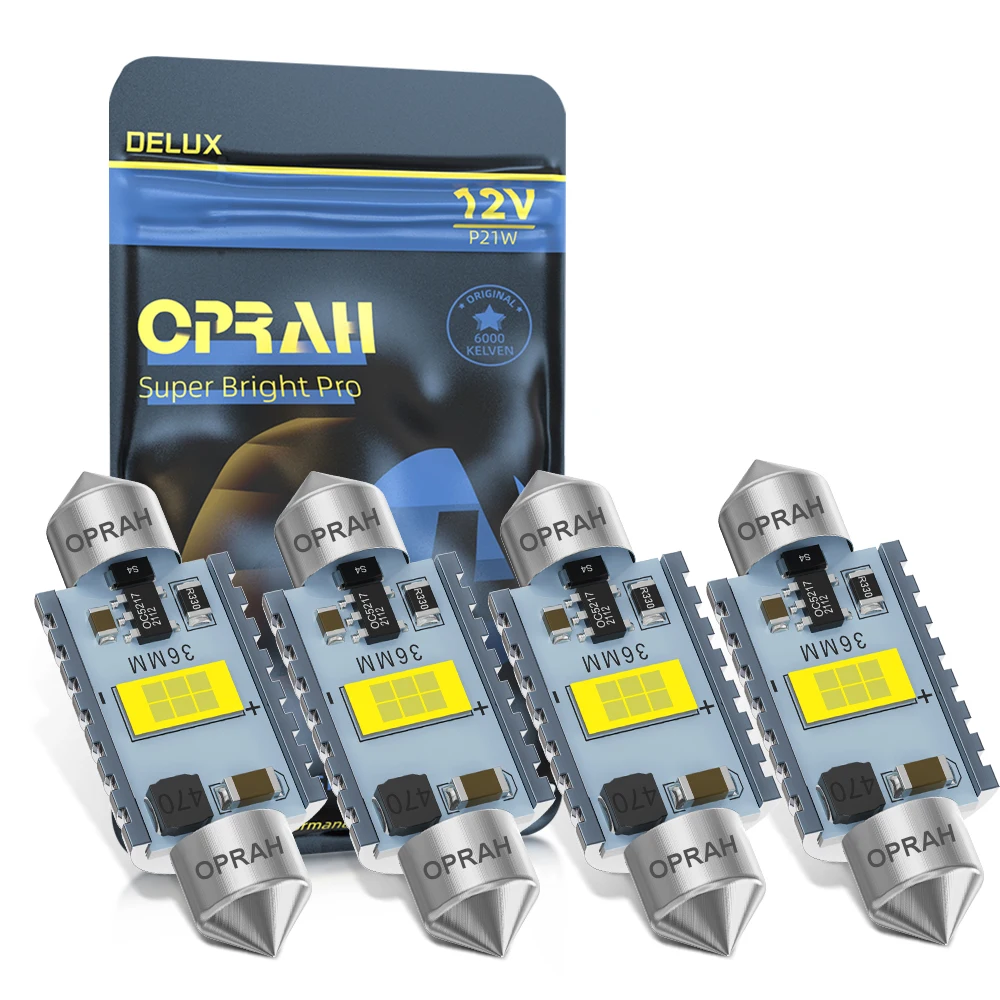 

4PCS Festoon 31mm 36mm 39mm 41mm C5W C10W LED Bulbs 3570 CSP Canbus Car Dome Light Auto Interior Reading Lamp 12V White 6000K
