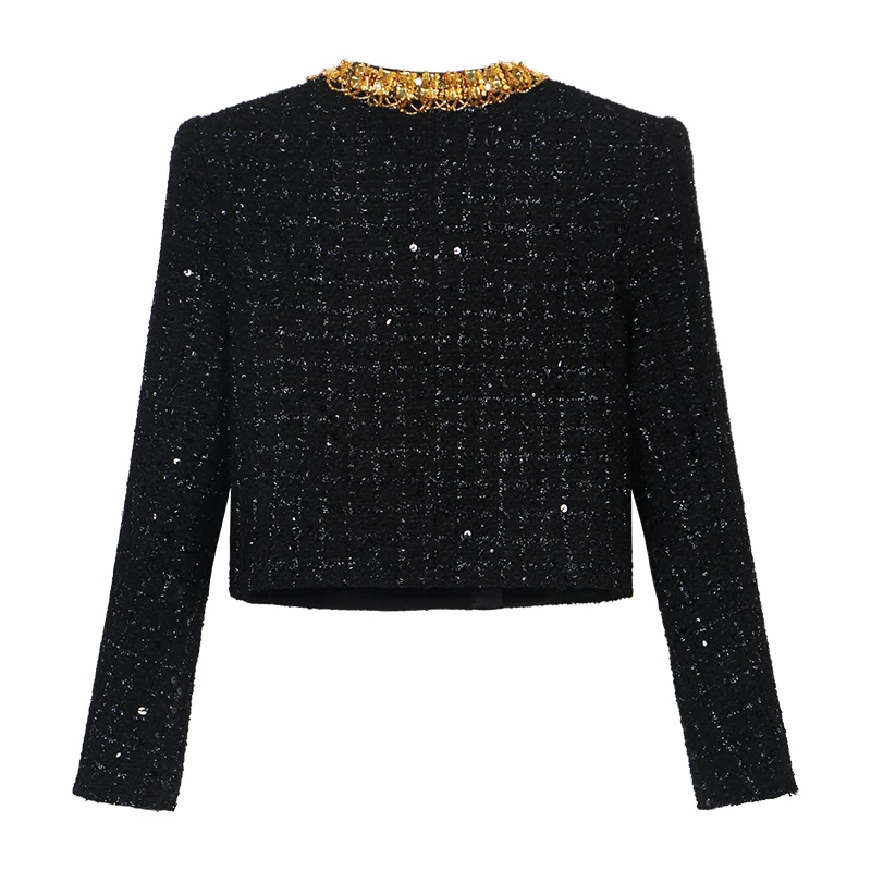 Bild 5: Neue modische und elegante, leichte, luxuriöse Promi-Jacke mit Diamant-Pailletten und Temperament, kleiner Duft, Anzug