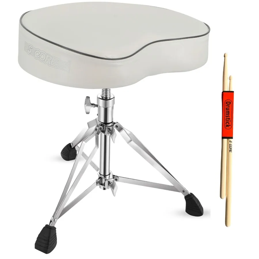 

5 CORE Drum Throne Padded Guitar Stool Adjustable Saddle Music Chair Seat Universal for Adults with Anti Slip Rubber Feet