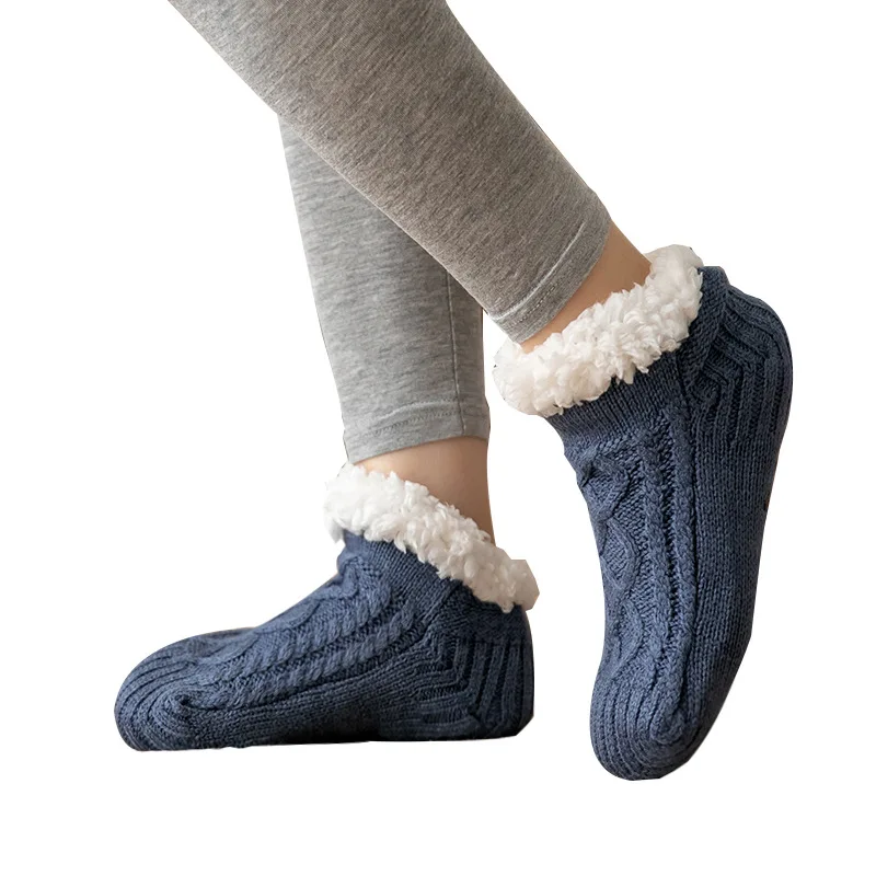 Chaussons thermiques en coton épais pour hommes, chaussettes courtes chaudes pour l'hiver, chaussettes de sol moelleuses pour hommes, chaussettes coordonnantes douces pour dormir à la maison, nouveau