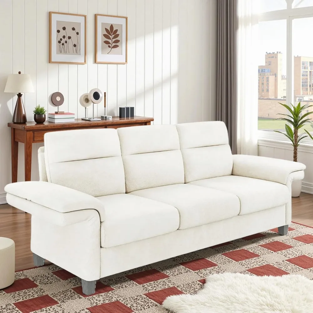 

92 Inch Sofa Couches for Living Room, with Adjustable armrests, Deep Seats 3 Seat Modern Couches for Sturdy Room