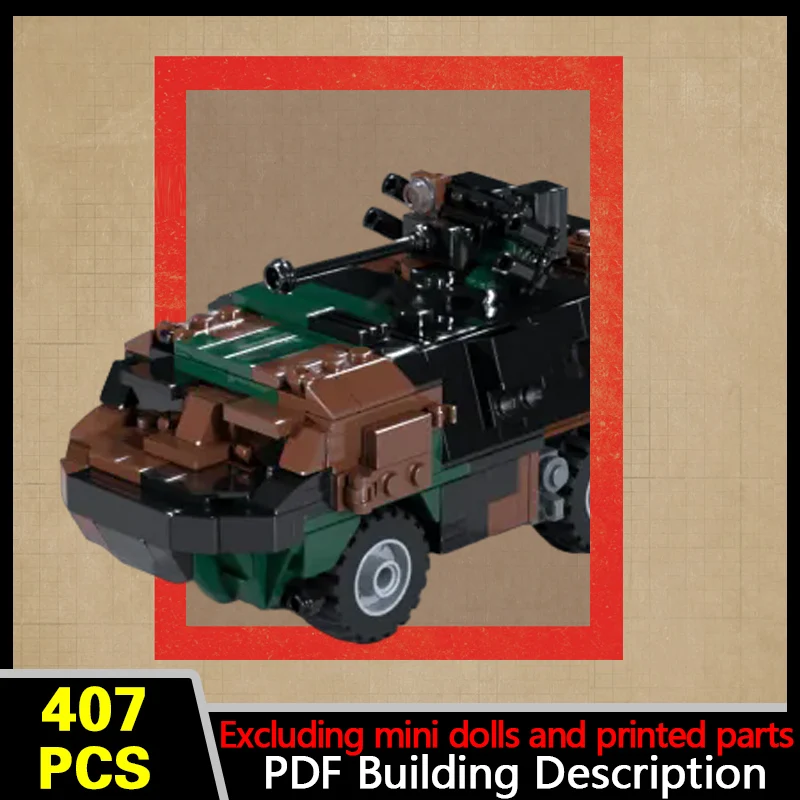 T20-13 Wheeled Armored Car Model MOC Building Bricks War Equipment Modular Technology Gifts Holiday Assemble Children Toys Suit