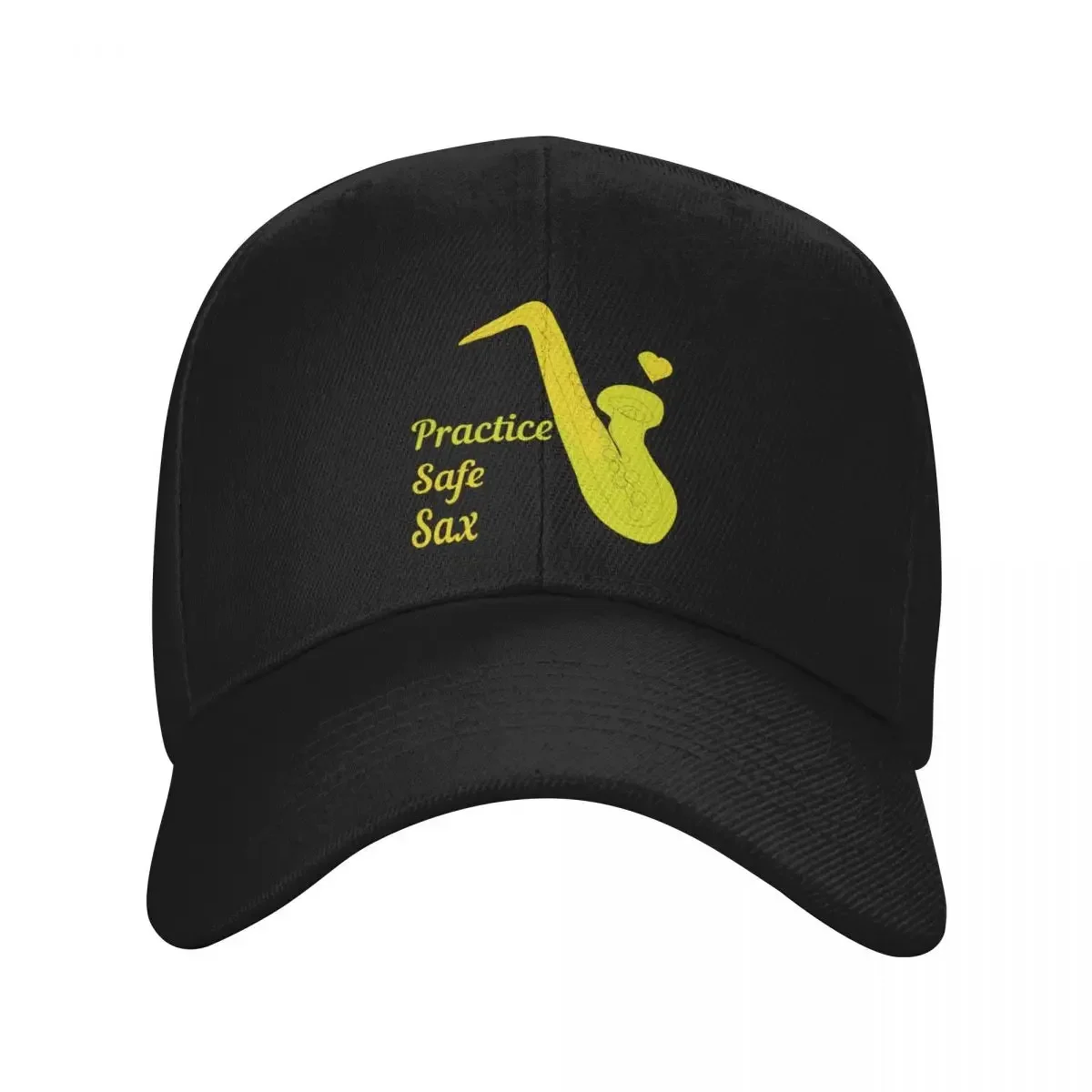 2026 Practice Safe Sax. Cute saxophone Baseball Cap sailor cap for men Winter hat summer hat Men's Hats Women's