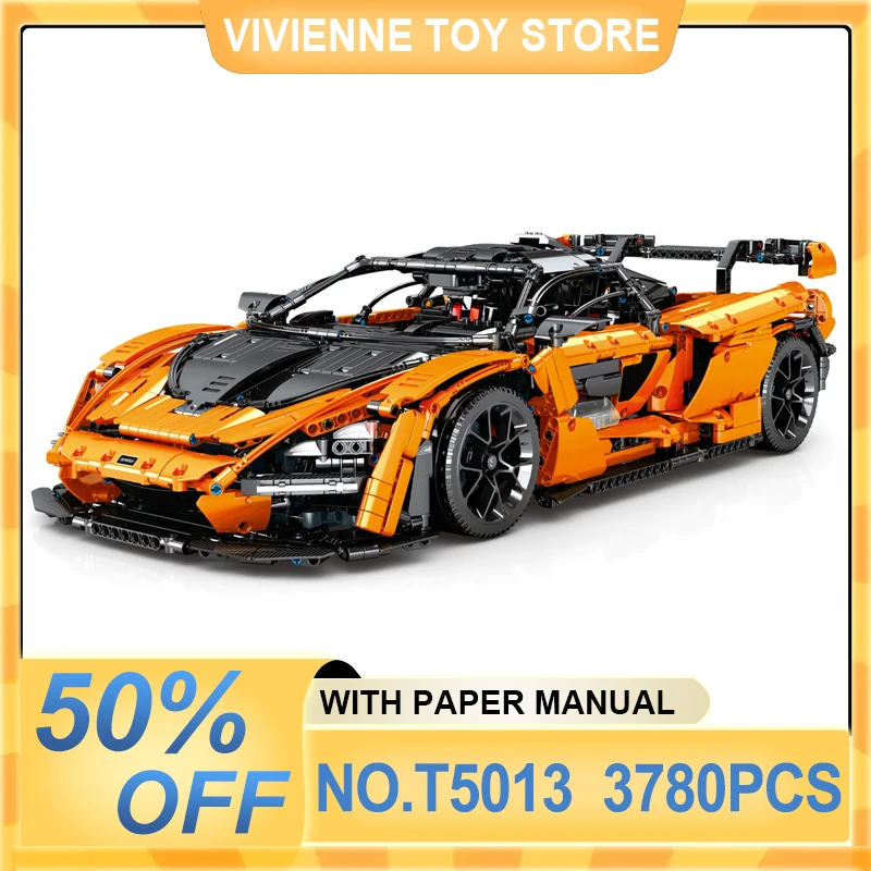 TGL T5013 Technical Sports Car Senna 1:8 Hypercar Building Block Speed Vehicle Brick Puzzle Assembly Children Toy Christmas Gift