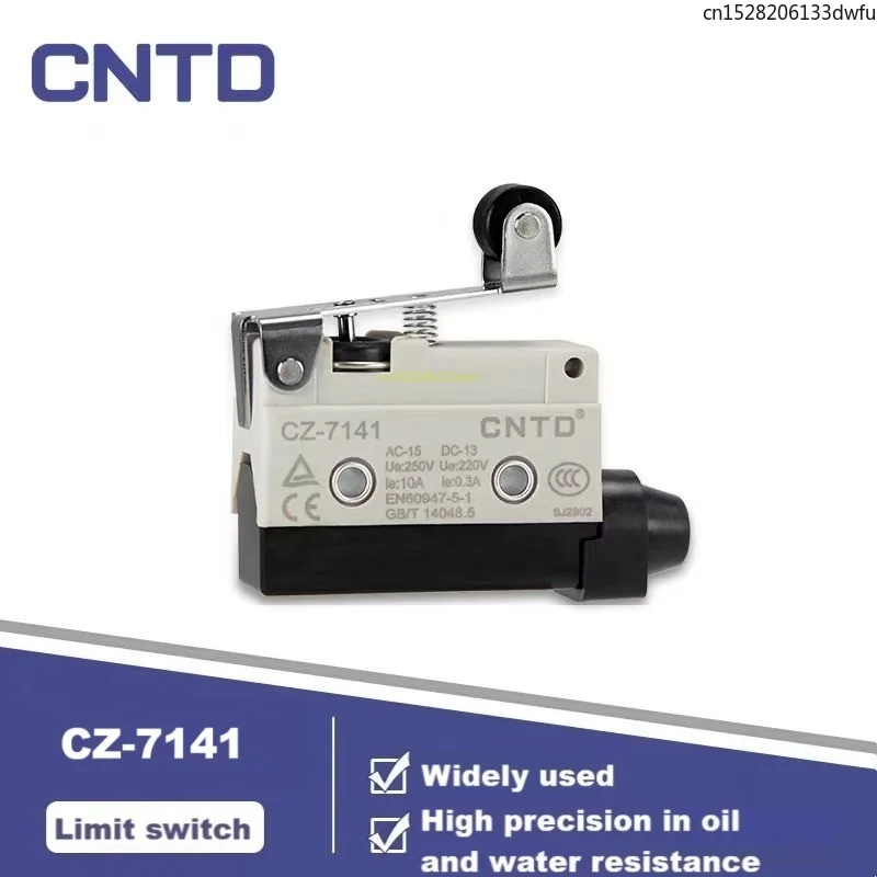 CNTD Limit Stroke Micro Switch CZ-7141 Silver Contact Self Resetting TZ-7141 Roller Short Pressing Plate