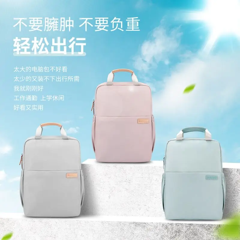 Tas ransel Laptop 15.6 inci wanita, tas komputer ransel Laptop kapasitas besar tebal tahan air untuk Dell Xiaomi Huawei Apple