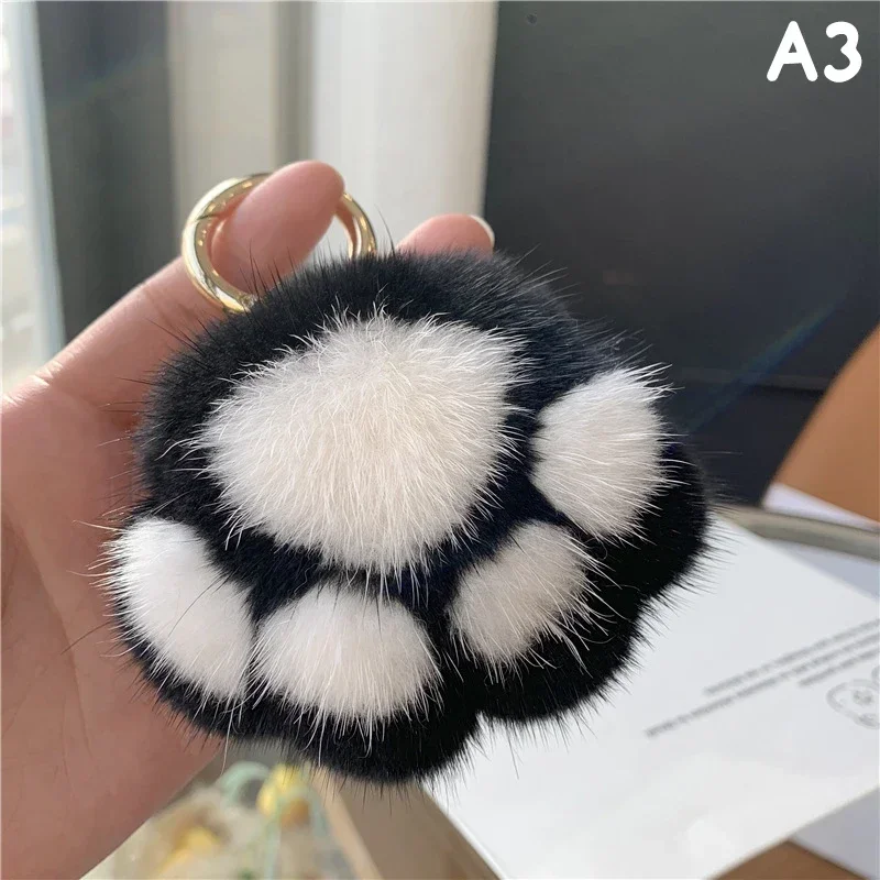 Porte-clés griffe de chat en fausse fourrure Kawaii, pendentif en peluche, breloque à la mode, porte-clés de voiture, pendentif de sac, cadeau de fête, bijoux, jouet