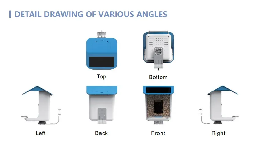 Wildlife Wifi Camera AI Recognize Bird Species Smart Bird Feeder for Outdoor Garden with Solar Panel