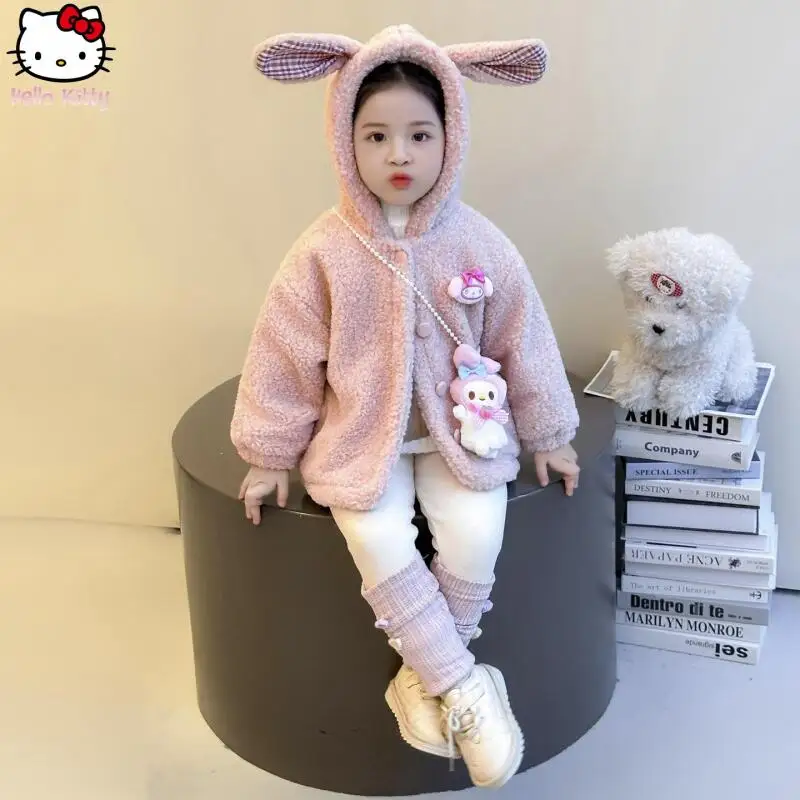 الأطفال Kawaii الدافئة مقنعين سترة قطن طماق مجموعة الكرتون الخريف الشتاء جديد الأطفال أنيمي سترة قمم قطعتين مجموعة #5