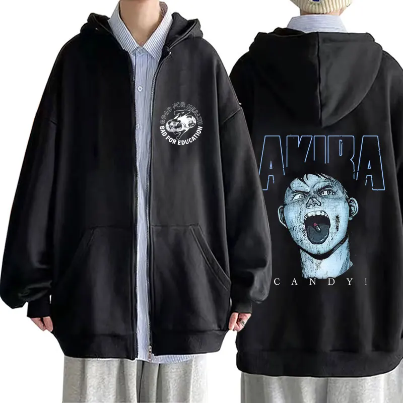 

Anime Akira Shima Tetsuo Zipper Hoodie Shotaro Kaneda Manga Graphic Zip Up Jacket Men's Women's Casual Vintage Oversized Hoodies