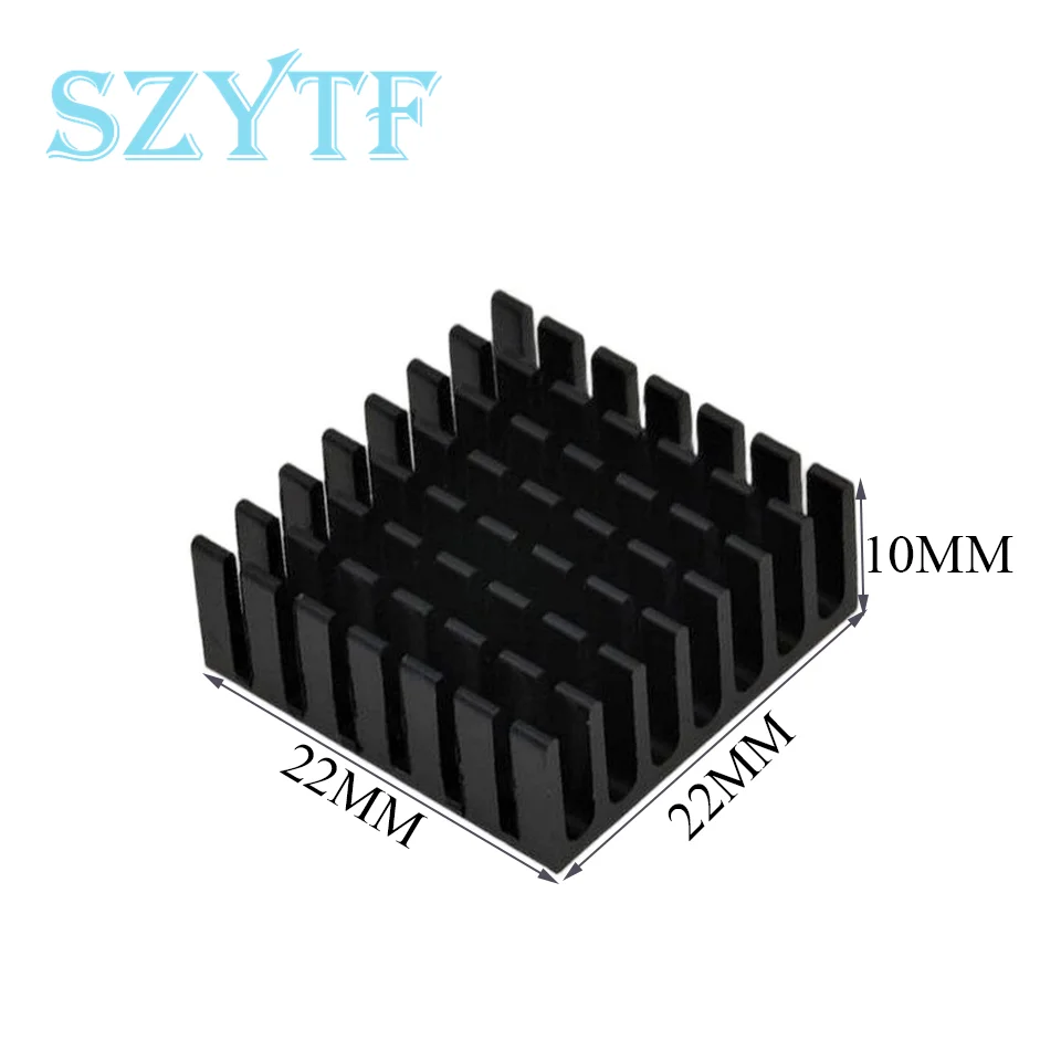 5pcs Heatsink Cooling Fin Aluminum Radiator Cooler Heat Sink for IC Chip LED Silver 22*22*10mm Black 22X22X10mm