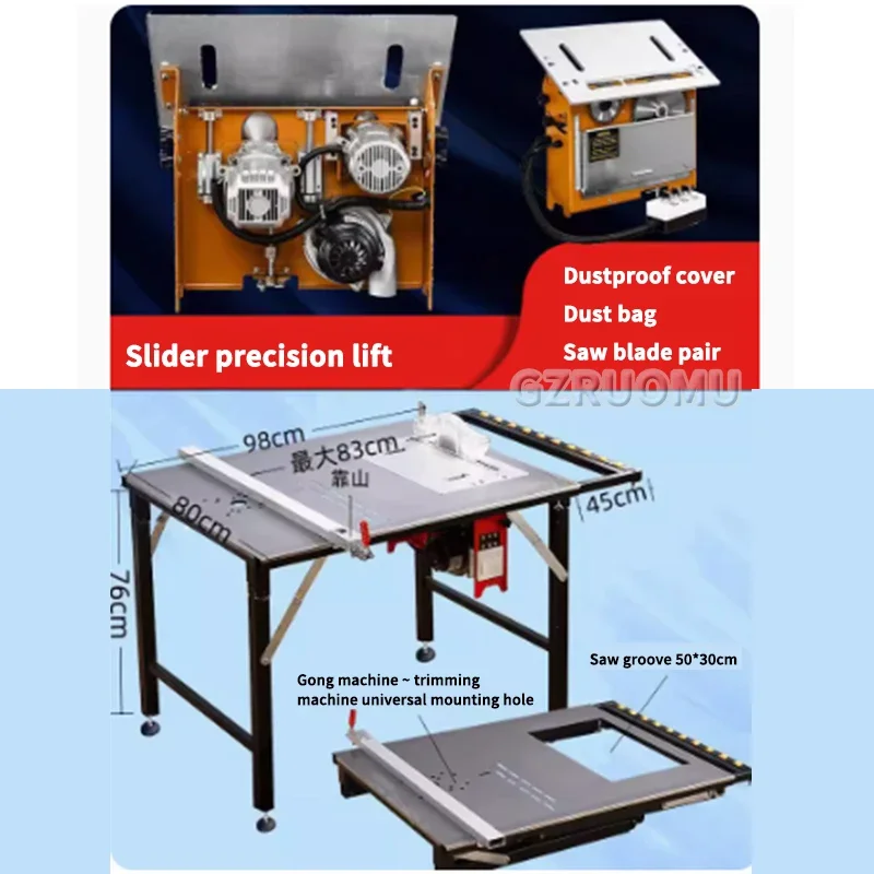 Miniature Woodworking Table Saw - Electric Multi-Function Precision Cutting Dust-Proof Decoration Machine for Household Woodwork