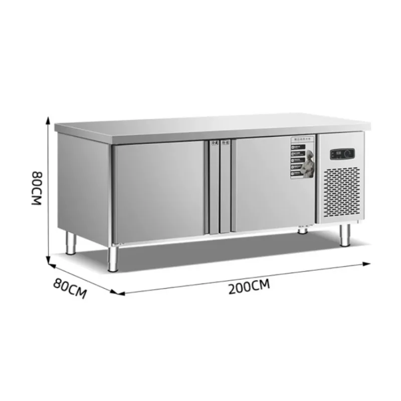 Customizable Commercial Refrigerated Workbench 1200 Length Thickened Stainless Steel Double-Temperature Glass Operating Table