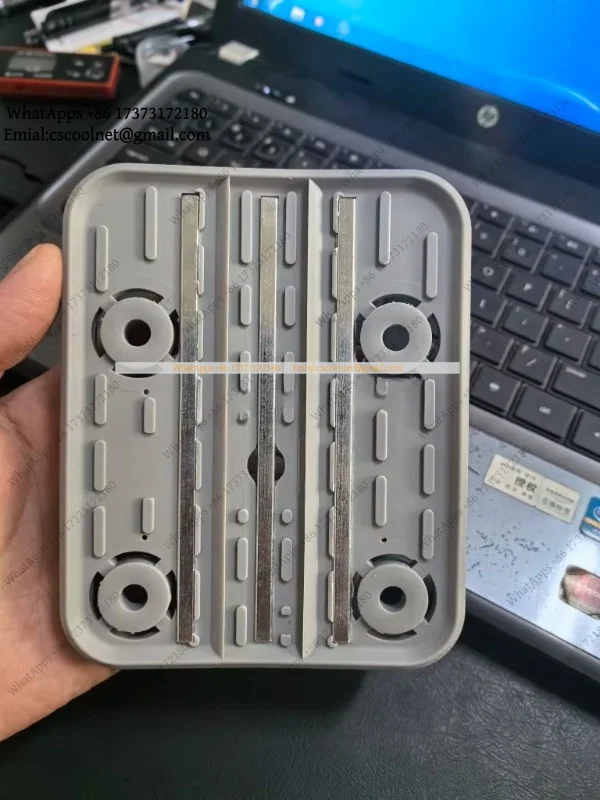 CNC Vacuum Suction Cup Rubber 140x115x17mm Metal Strip Dual Channel