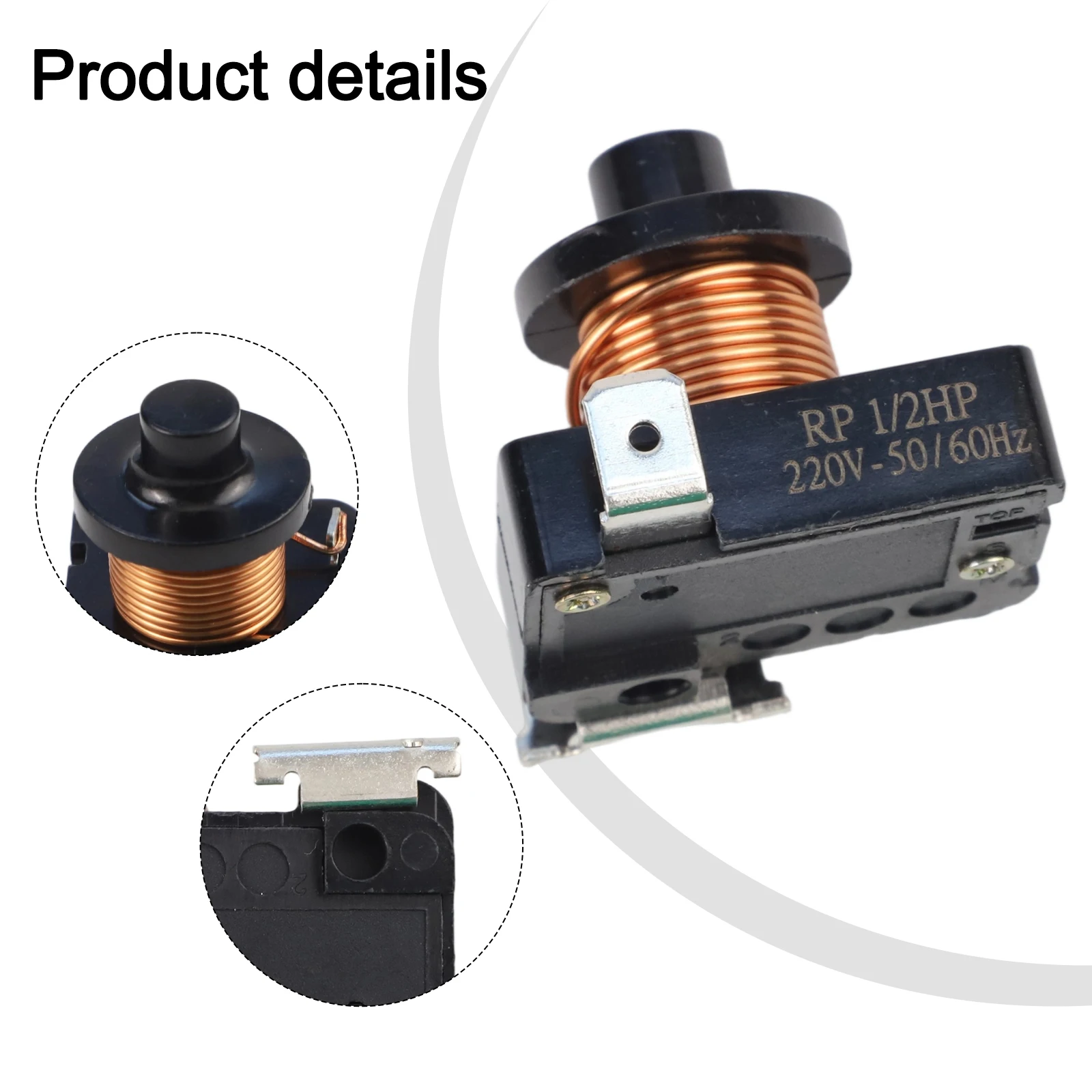 Compressor Start Relay for Refrigerator Use Designed for Threeplug Starters Including 1/5 1/6 1/3 1/2HP Models