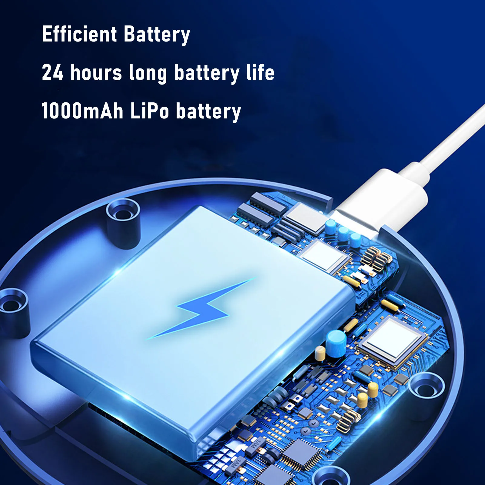 مروحة مكتب قابلة لإعادة الشحن، مروحة برجية مكتبية، 5 سرعات، محرك بدون فرشاة، مروحة مكتب محمولة قابلة لإعادة الشحن عبر USB للمنزل والمطبخ الداخلي #5