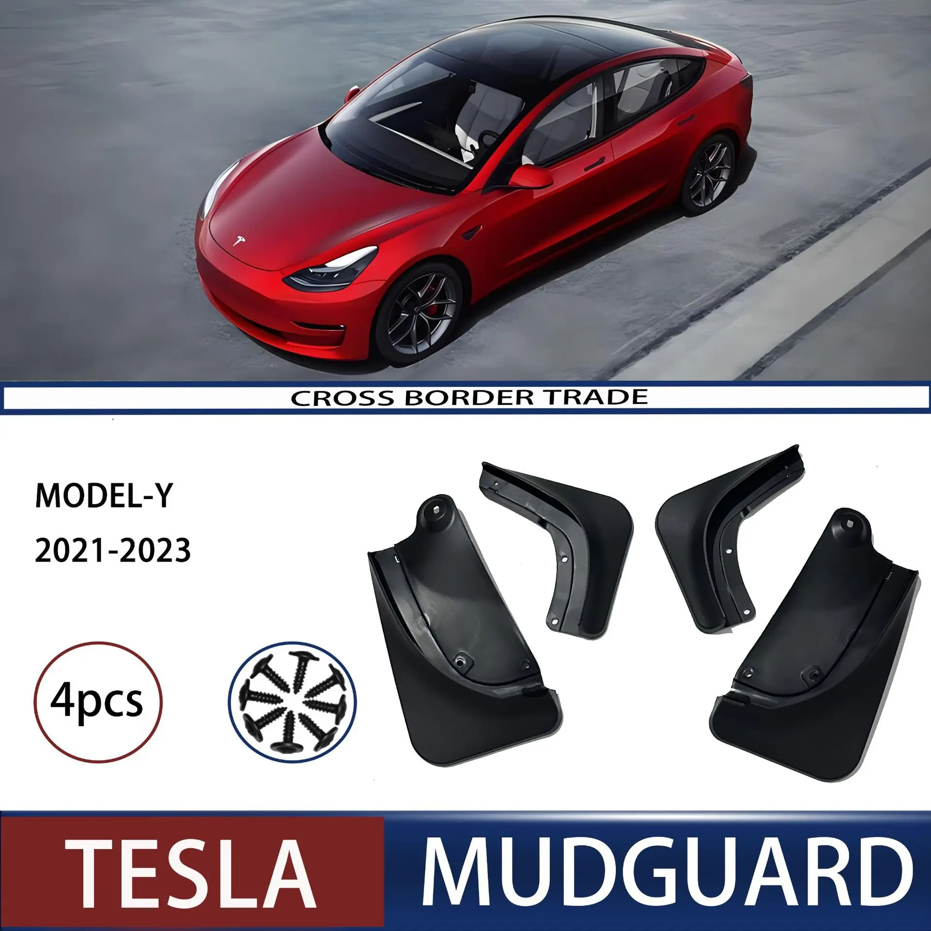 

For Tesla Model Y car soft mudguard,Fender Mudflaps Front Rear Flares Splash Guards Cover Car Accessorie