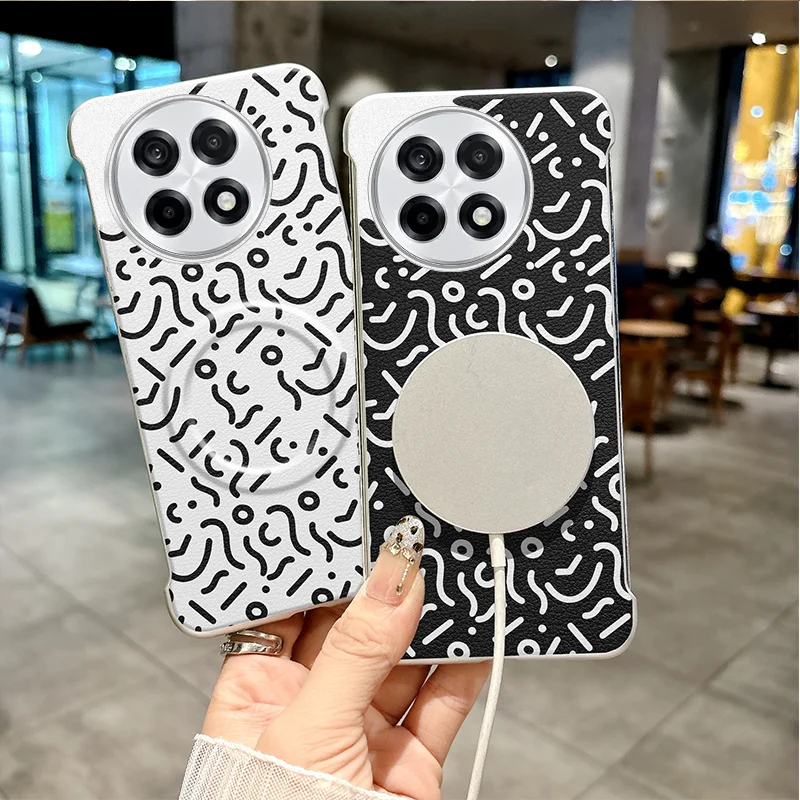 Stylish Graffiti Bezel-less Magnetic Case for OnePlus 13R ACE5 pro Magsafe - Premium Back Protection Cover