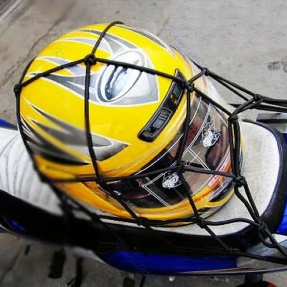 1-Piece Motorcycle Bike Cargo Net - 6 Hooks, Elastic Mesh for Securing Gas Tank, Luggage & Helmet