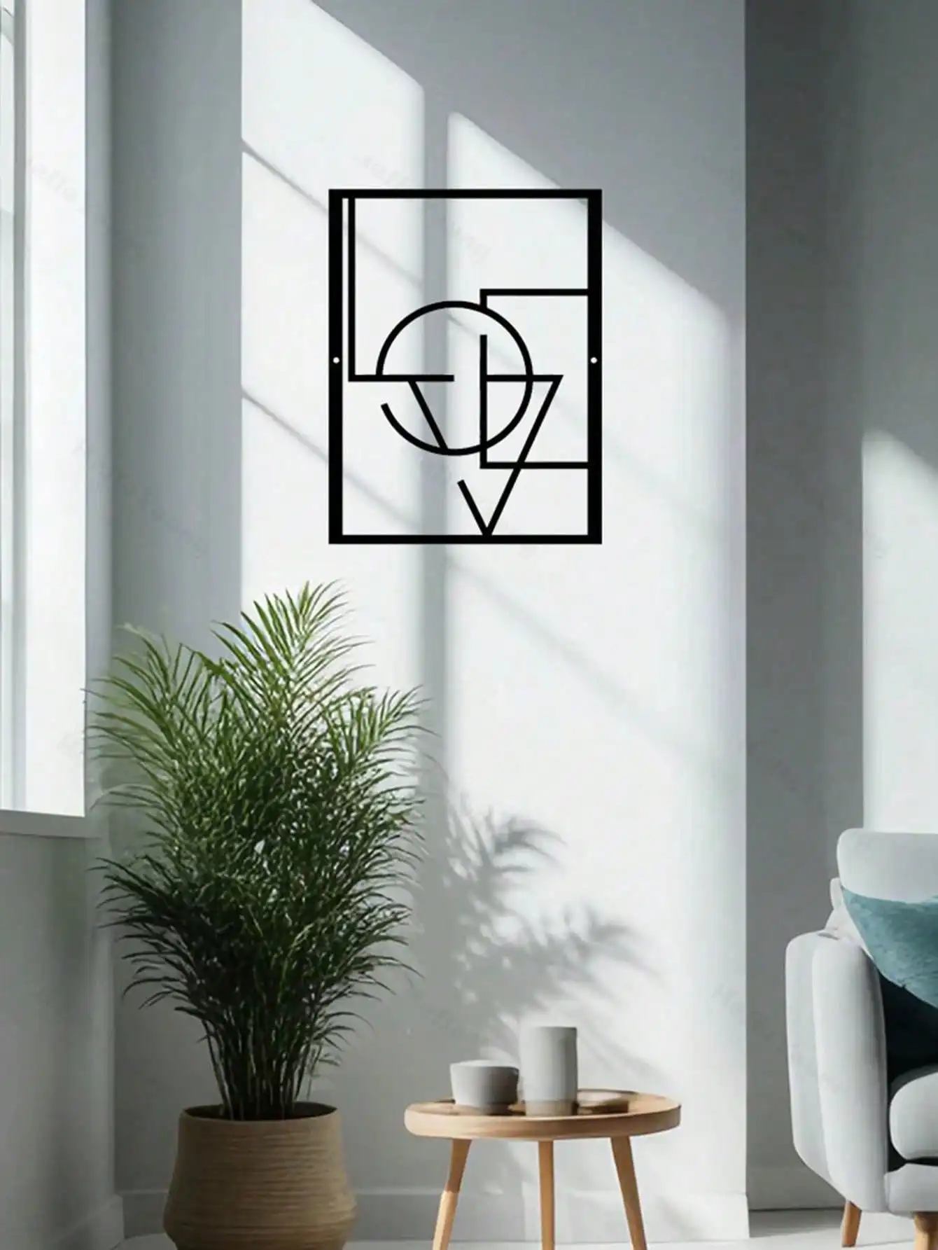 1pc Large Abstract Geometric Metal Wall Art Modern Hanging Decor Indoor Outdoor Office