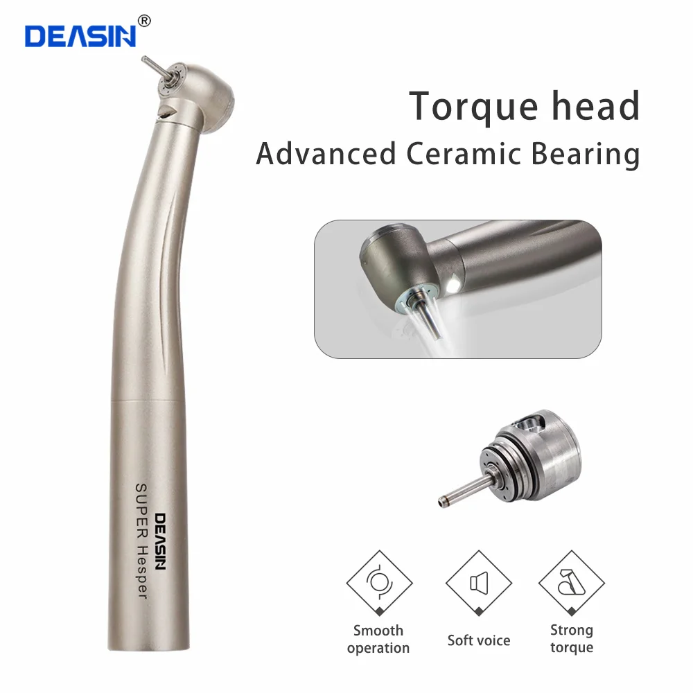 

DEASIN Dental F300 Optical Fiber led Turbine high Speed handpiece dentistry Torque Head for KV Quick Coupler