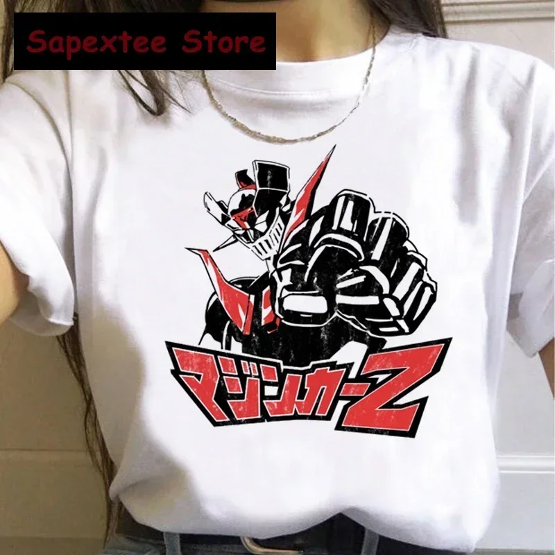 Hot Japanese Anime Mazinger Z T Shirt Women Kawaii Cartoon Summer Tops Harajuku T-shirt Funny Graphic Tees Unisex Tshirt