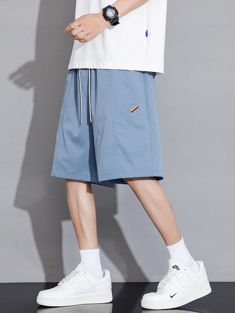 Shorts masculinos plus size 8xl 7xl 6xl cintura elástica perna larga verão shorts casuais masculino solto ajuste em linha reta praia calças curtas