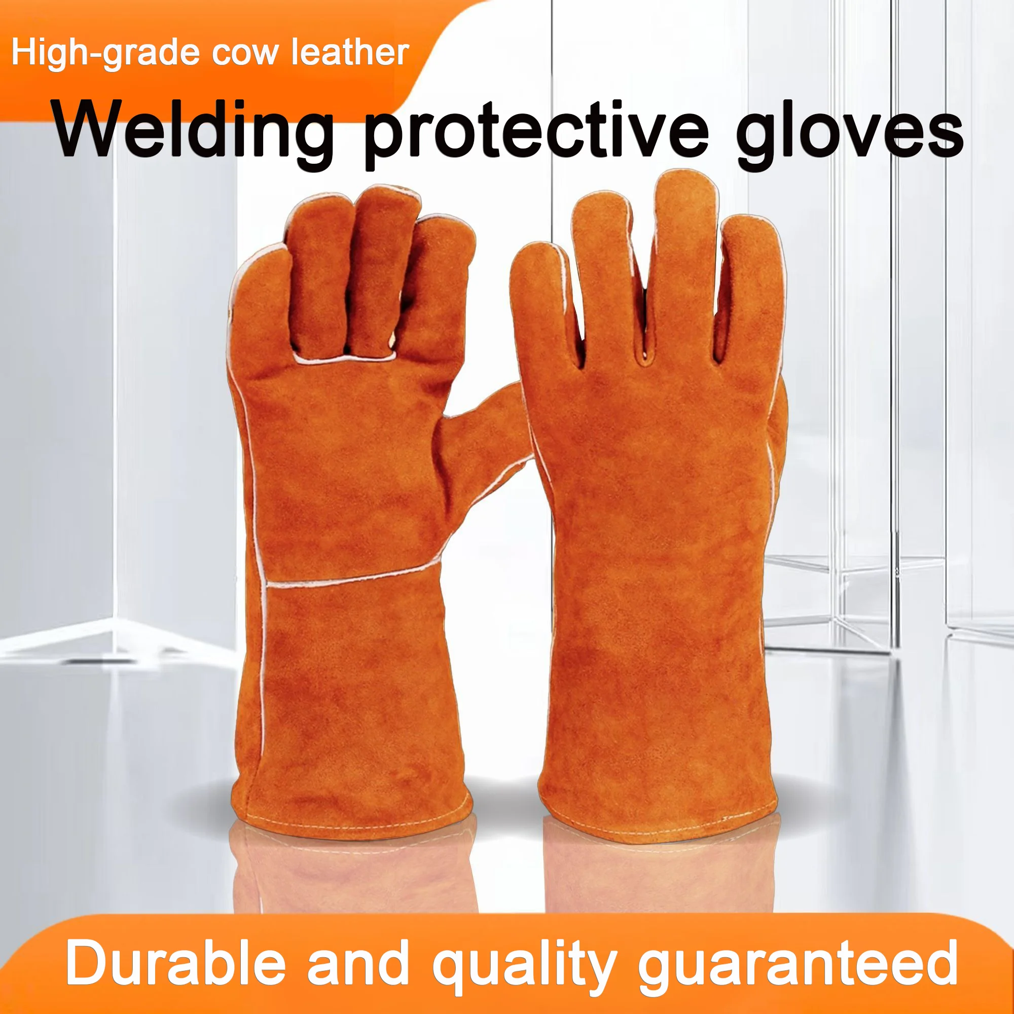 Cowhide welding gloves high temperature anti-scalding soft wear-resistant welding special heat insulation protective gloves