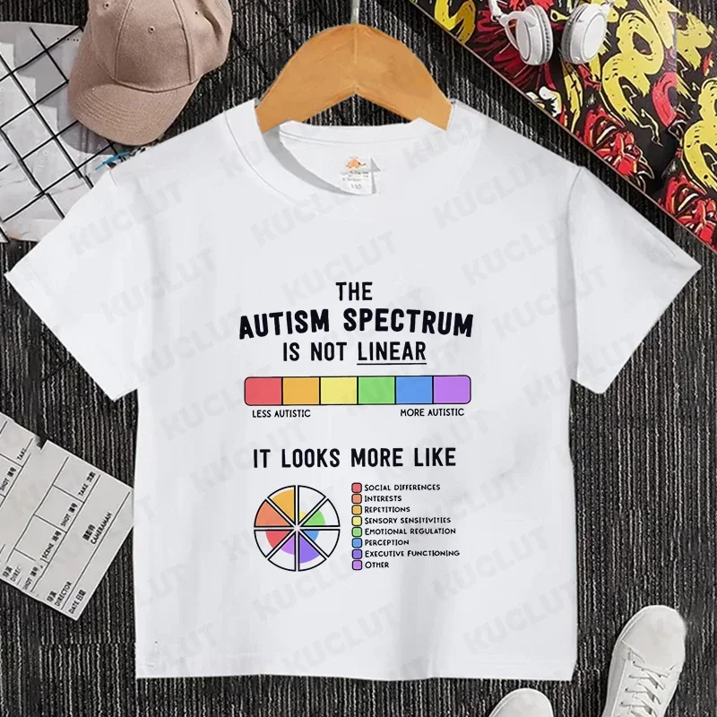 Children's Outfits Autism Spectrum Baby T Shirt Girls Boys Harajuku Streewear Clothes Autism Awareness Causal Kids Y2K Tops Tees