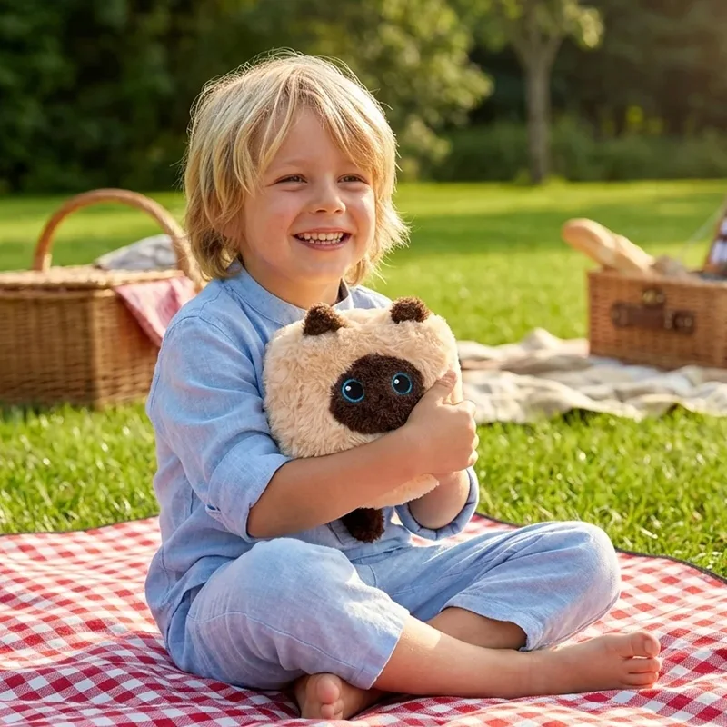 دمية قطة مربعة لطيفة من القطيفة، لعبة حيوان ناعمة لتزيين المنزل، ألعاب مريحة عالية الجودة، هدية عيد ميلاد للأطفال، هدية رفيقة