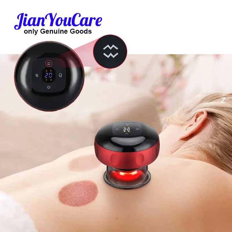 JianYouCare Electric Vacuum Cupping Device skin Scraping Massager jars body Infrared Heating guasha Suction Cups Anti Cellulite