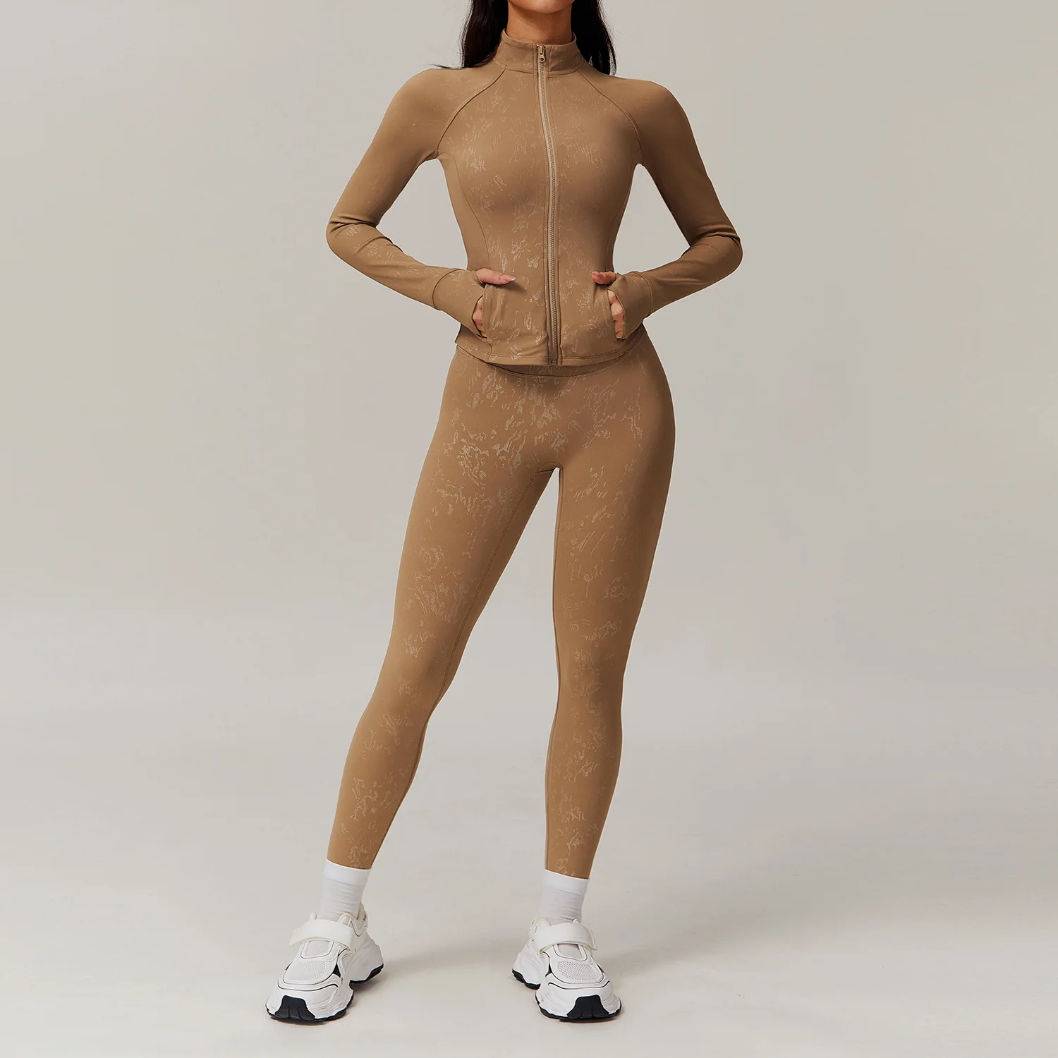 2 Pieces Sportswear For Women Yoga Set Gym Clothes Sportswear Yoga Suits Fitness Long Sleeved Tracksuits Sports Bra Gym Leggings image 3