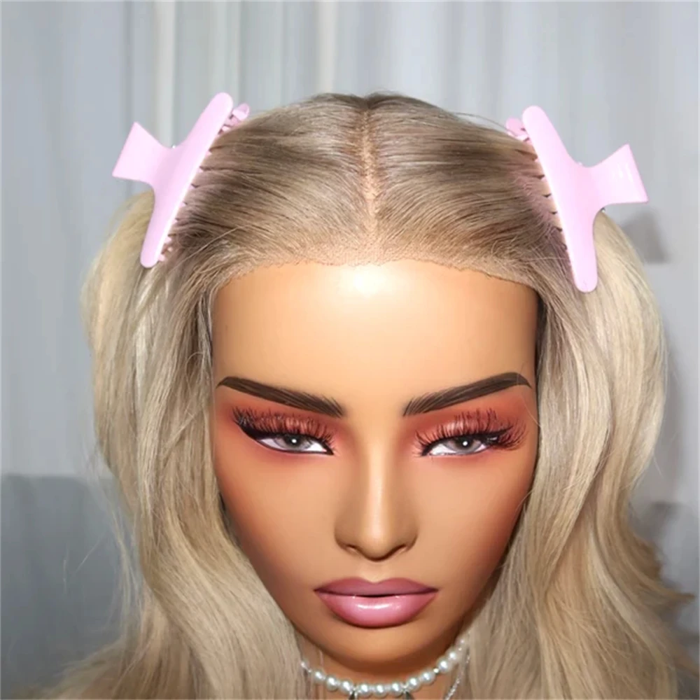 13x4 Ombre Light Creamy Blonde Glueless Luxury HD Lace Wig for Women Hair Loss Natural Hair Synthetic Lace Front Wig with Roots