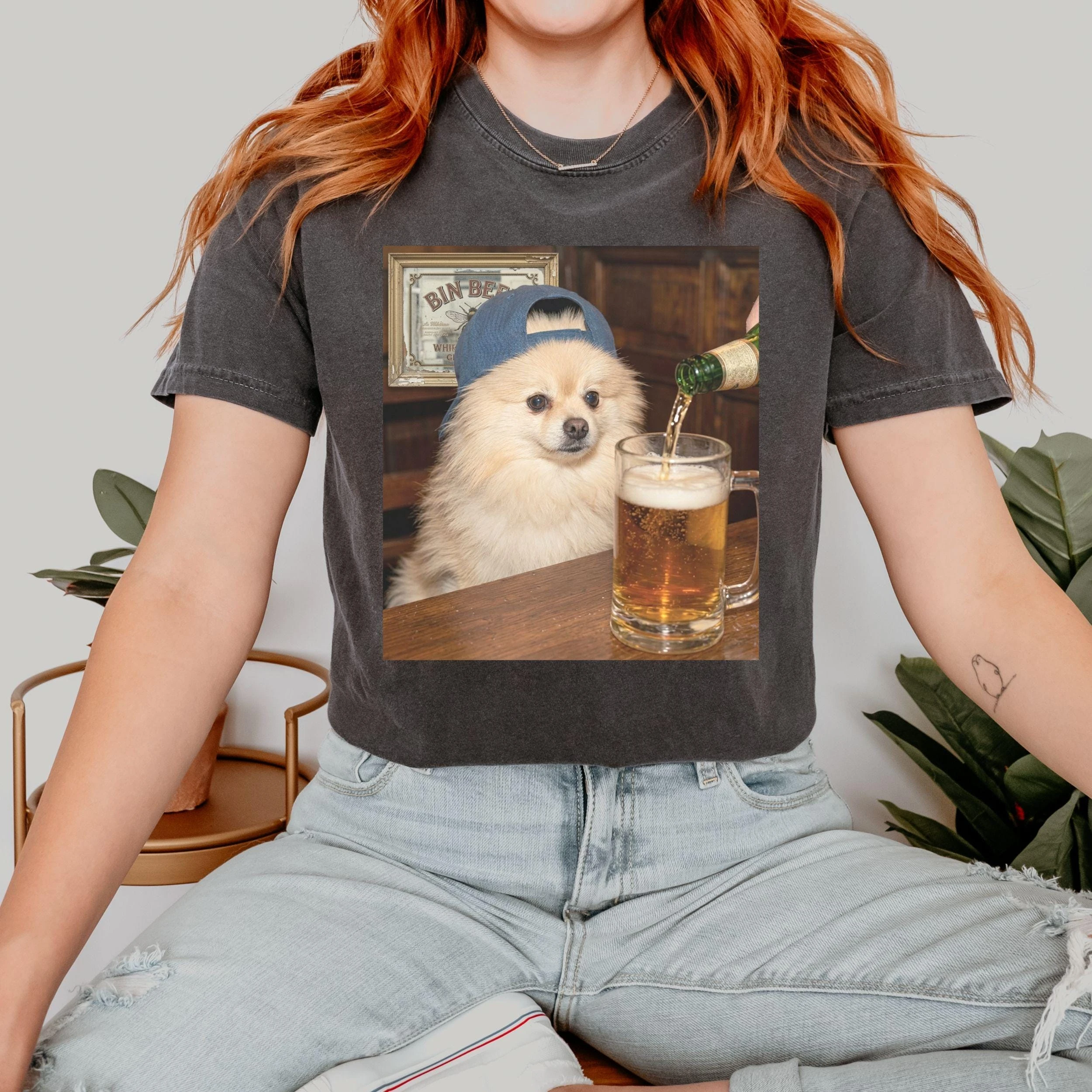 2026 Funny Pomeranian Drinking Beer Shirt, Dog Meme Graphic Tee, Silly Novelty Shirt, Sarcastic Gift, Funny Shirt Women Men Idea