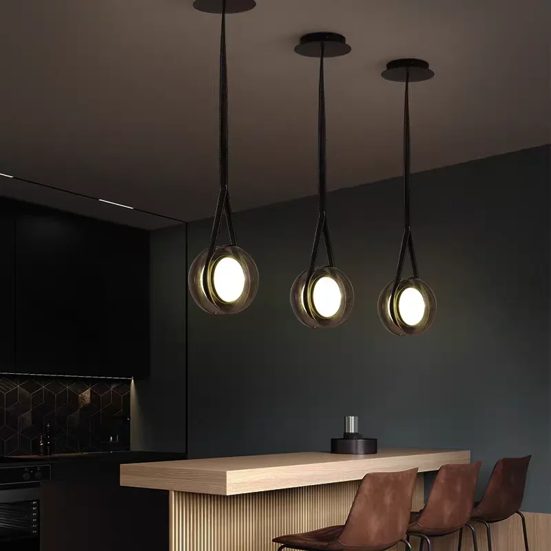 Design Sense Liuyo Glass Lamp for Bedroom Living Room Restaurant Nordic Personalized Lighting Designer Belt Creative Chandelier