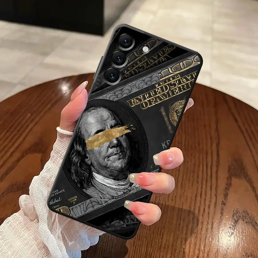 เคสโทรศัพท์มือถือแบบนิ่มสีดำลาย Cool 100 Dollar Bank สำหรับ Samsung Galaxy A51 A73 A36 A22 A52 A26 A72 A32 A25 A71 A35 A41 A24 A55 A23