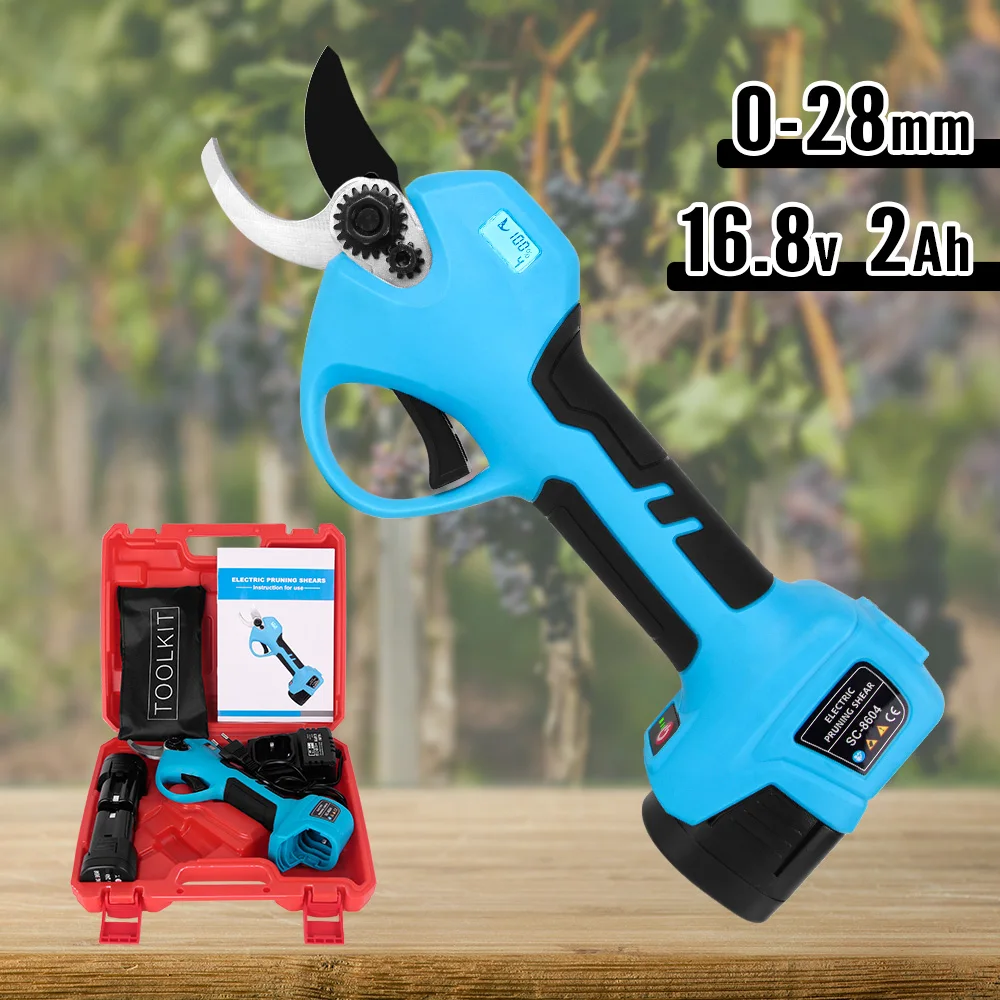 500W Electric Pruning Shear Garden Cordless Hedge Trimmer with 2000mah Li-ion Battery 0-25mm Branch Cutter Garden Power Tool