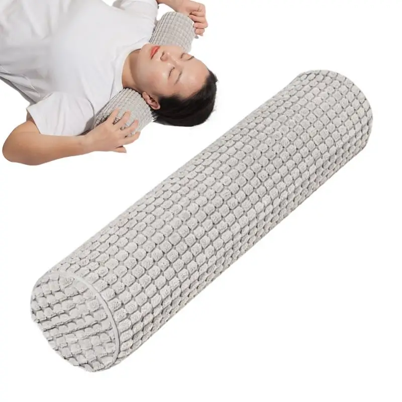 Neck Roll Pillow For Sleeping Round Roll Neck Support Foam Pillow Cylinder Round Pillows With Removable Pillowcase For Home Work