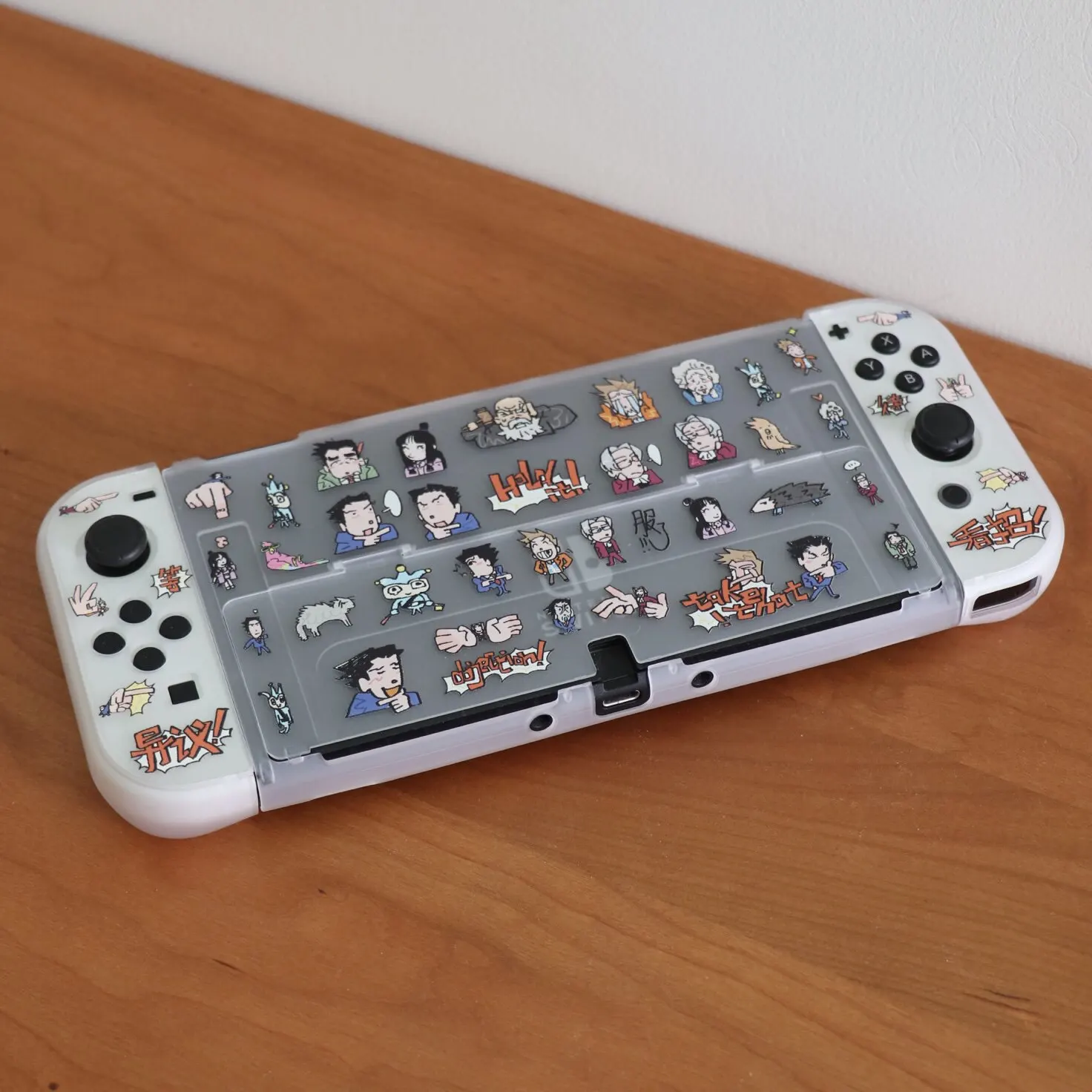 Coque transparente de dessin animé pour Nintendo Switch OLED NS Console Joy-Con, compatible avec la station d'accueil, anti-chute, 2 compartiments séparés