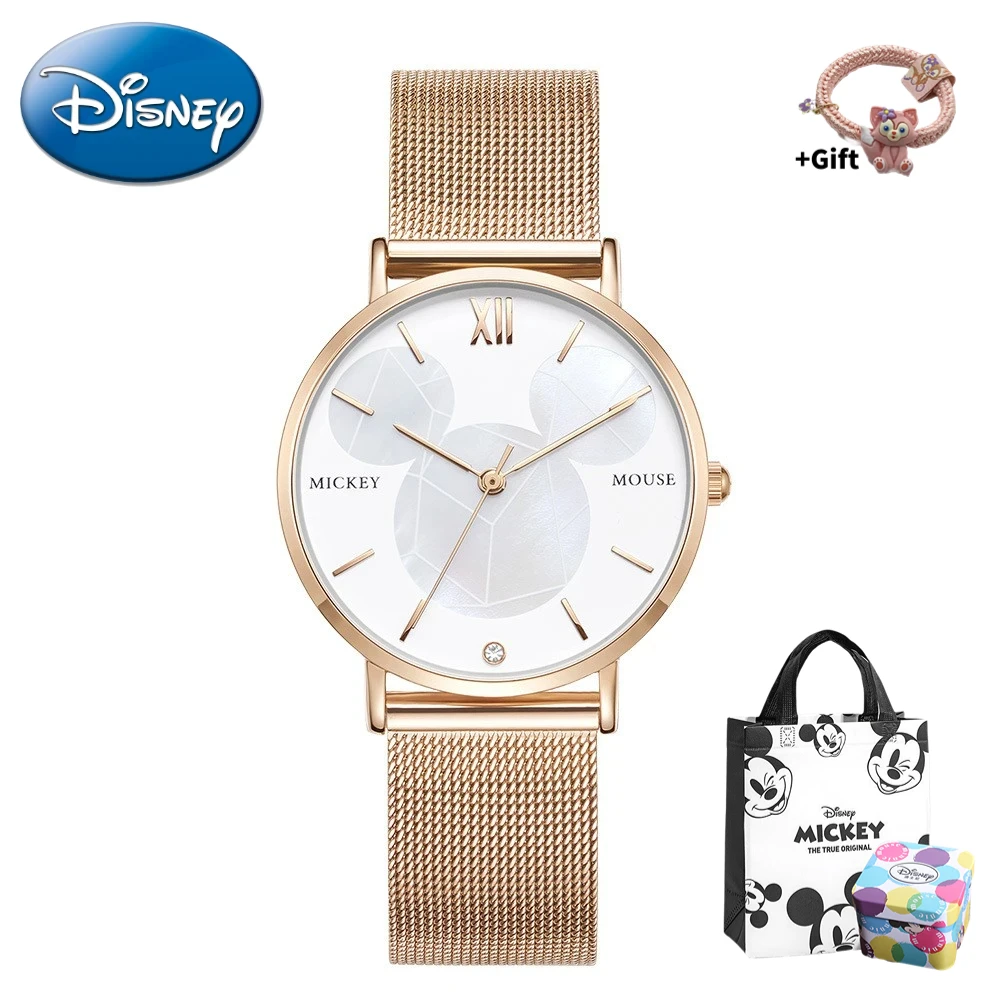 Disney Mickey Mouse head round printed dial Youthful and colorful girls quartz watch gift for children