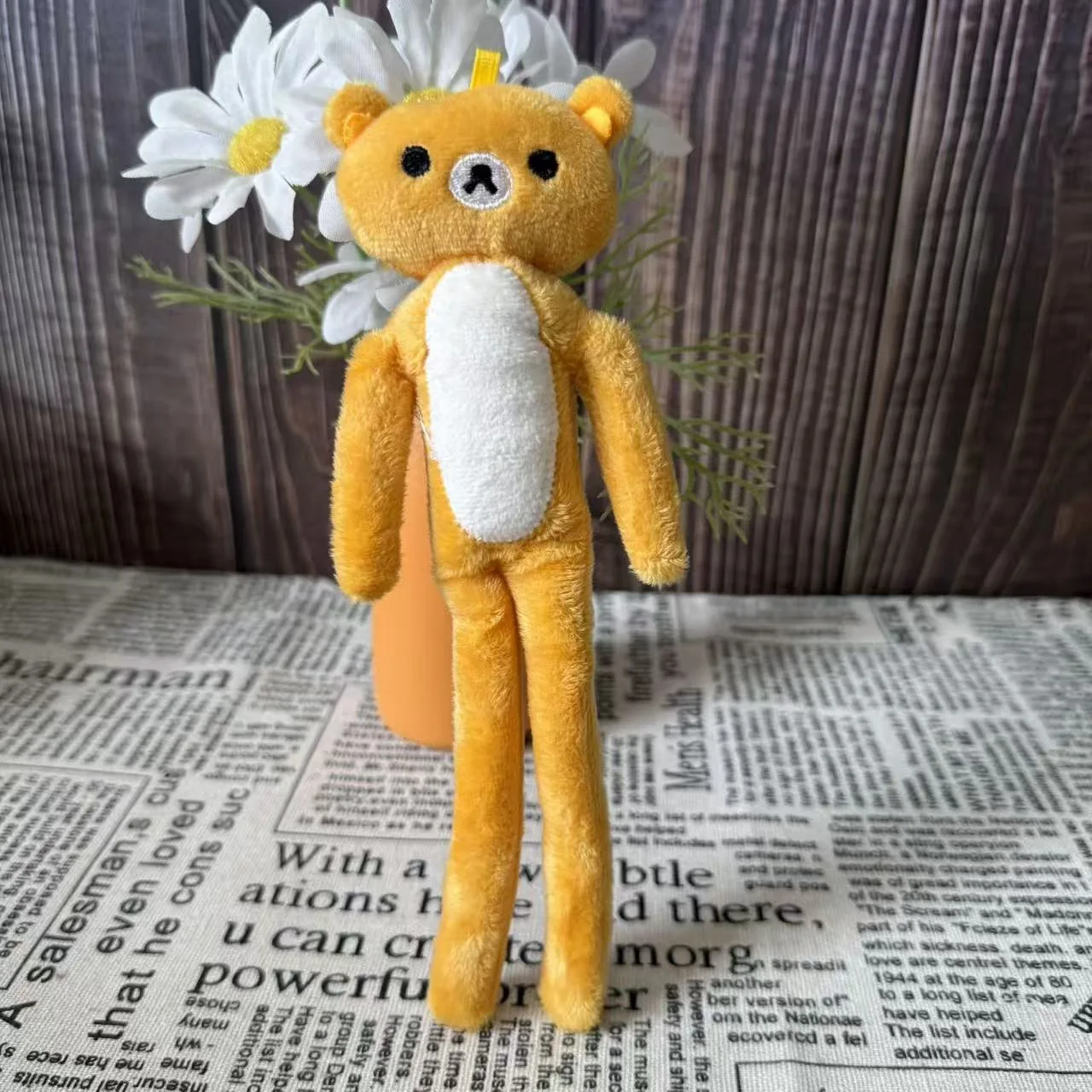 Soft Long Bear Plush Doll Cute Fluffy Animal Stuffed Toy Portable Bag Hanging Pendant Creative Daily Ornament Sweet Present