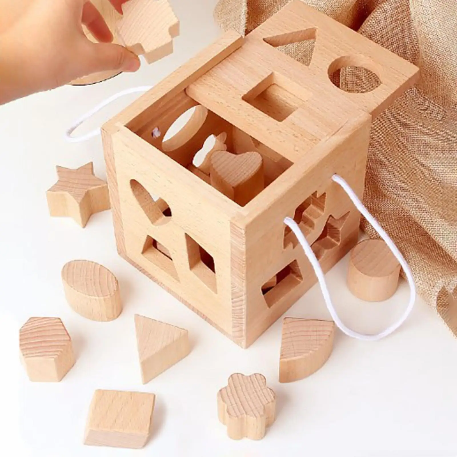 Shape Sorter Educational Learning Toy Classic Shape Recognition Toy Geometric Matching Blocks Shape Sorting Box Infants Girls