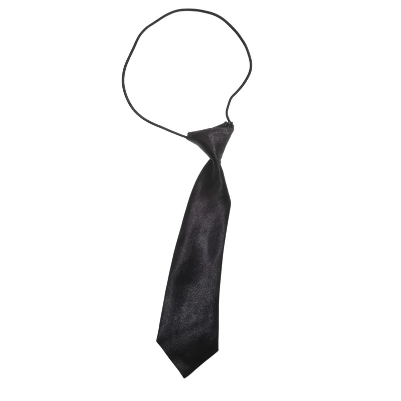 Uniform JK Girls Black Simple Zipper Ties for Men Women Students Stage Performance Matte Neck Tie Costumes Accessories