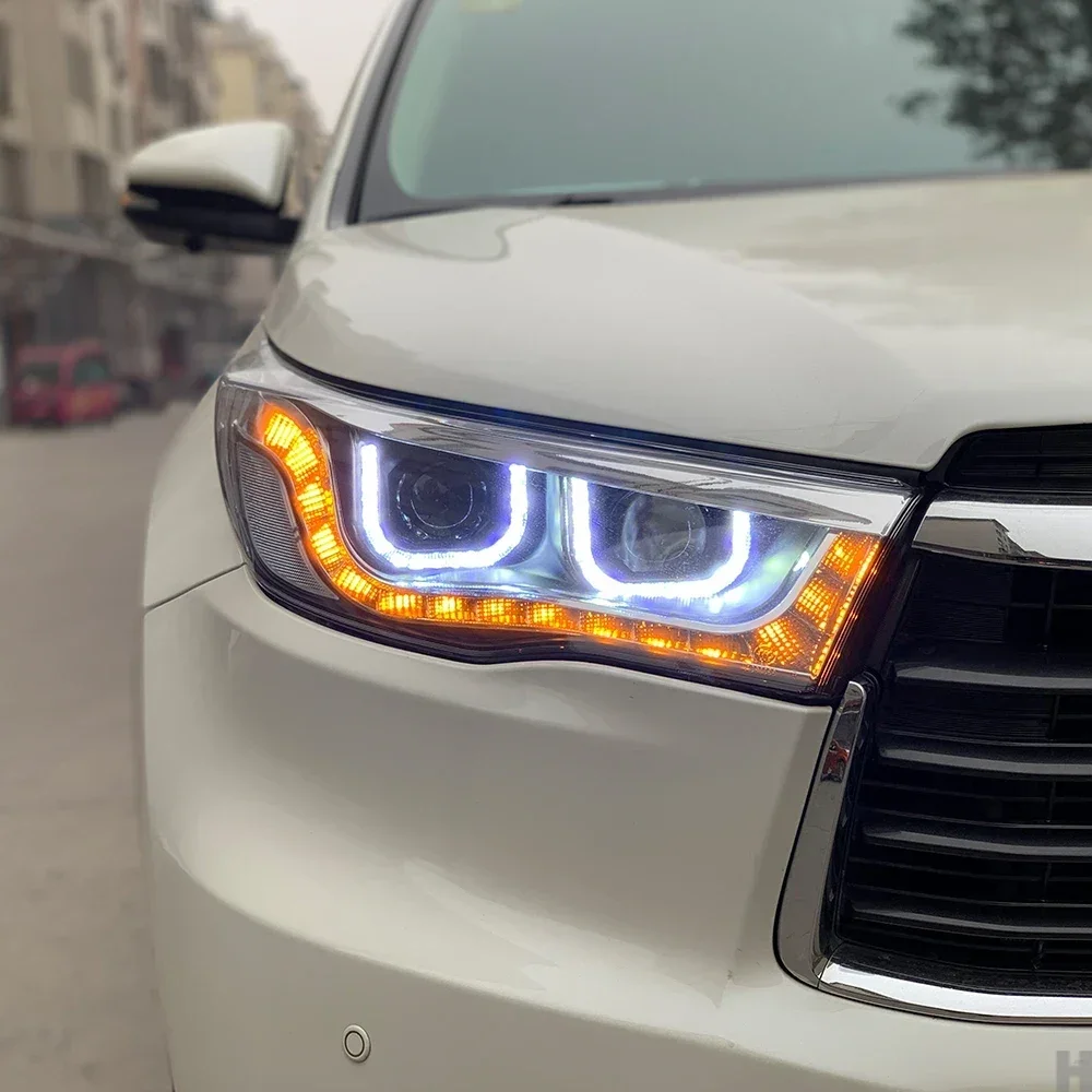 

Car Headlights for Highlander Kluger U5 2015 2016 2017 Bifocal Lens Styling Led Auto Headlight Assembly Upgrade Drl Turn Signal
