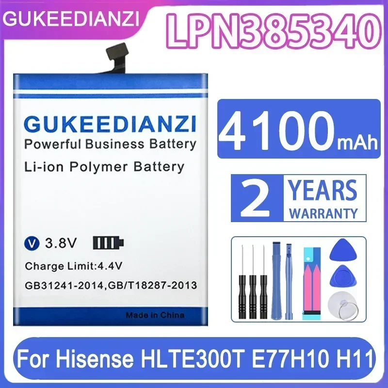 GUKEEDIANZI Replacement Battery LPN385340 4100mAh For Hisense HLTE300T E77 E77M H10 H11 HLTEM800 Batteries