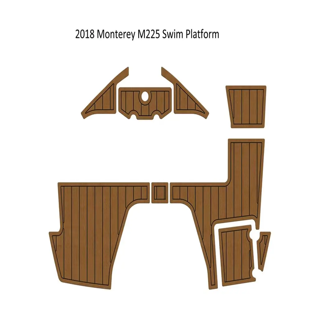 

2018 Monterey M225 Swim Platform Pad Boat EVA Foam Faux Teak Deck Floor Mat SeaDek MarineMat Gatorstep Style Self Adhesive hd75