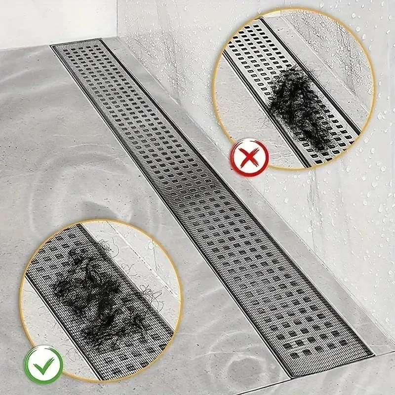 Roll-Up Disposable Self-Adhesive Drain Hair Catcher Sticker 7cm X 4m Sink Drain Filter Mesh Sticker Anti-Clog Hair Filter Net