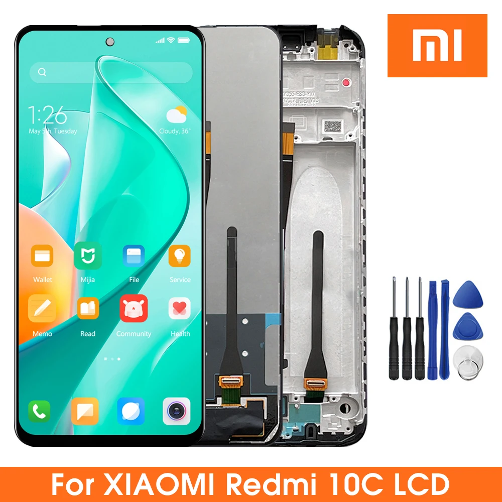 

Оригинальный ЖК-дисплей 6,71 дюймов Redmi 10C с рамкой, для Xiaomi Redmi 10C 220333QBI, дисплей с сенсорным экраном и дигитайзером в сборе