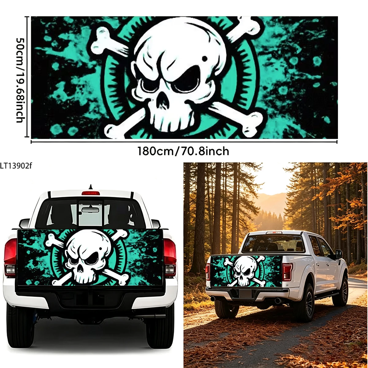 1 Tropical Beach Scene Car Decal (19.69 × 70.87 inches) – Waterproof, Self-Adhesive, Suitable for Rear Doors or Bumpers;