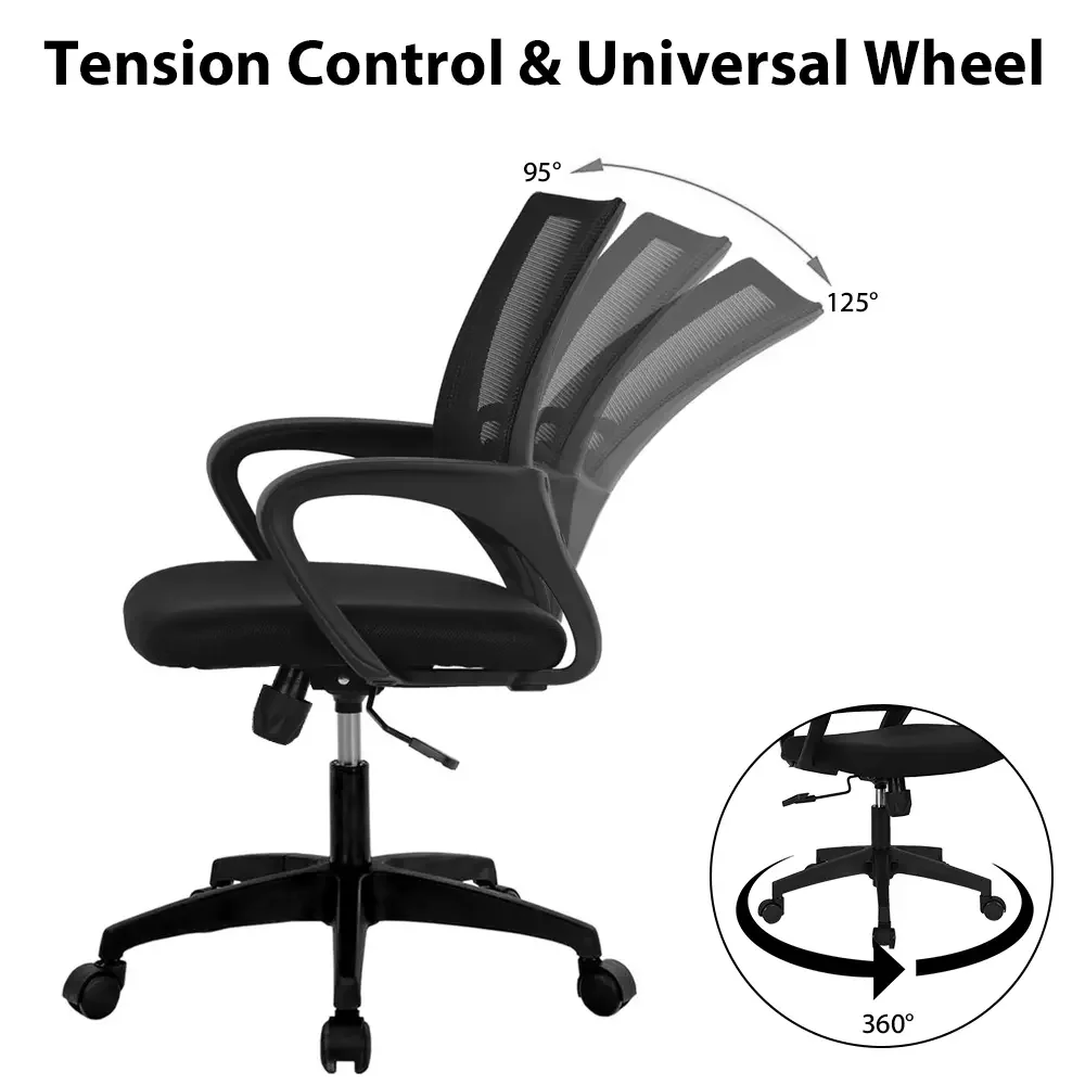 [EU Stock] Office Chair Adjustable Desk Swivel Chairs Computer Chair Lumbar Support Ergonomic Office Chair Home Office Chair